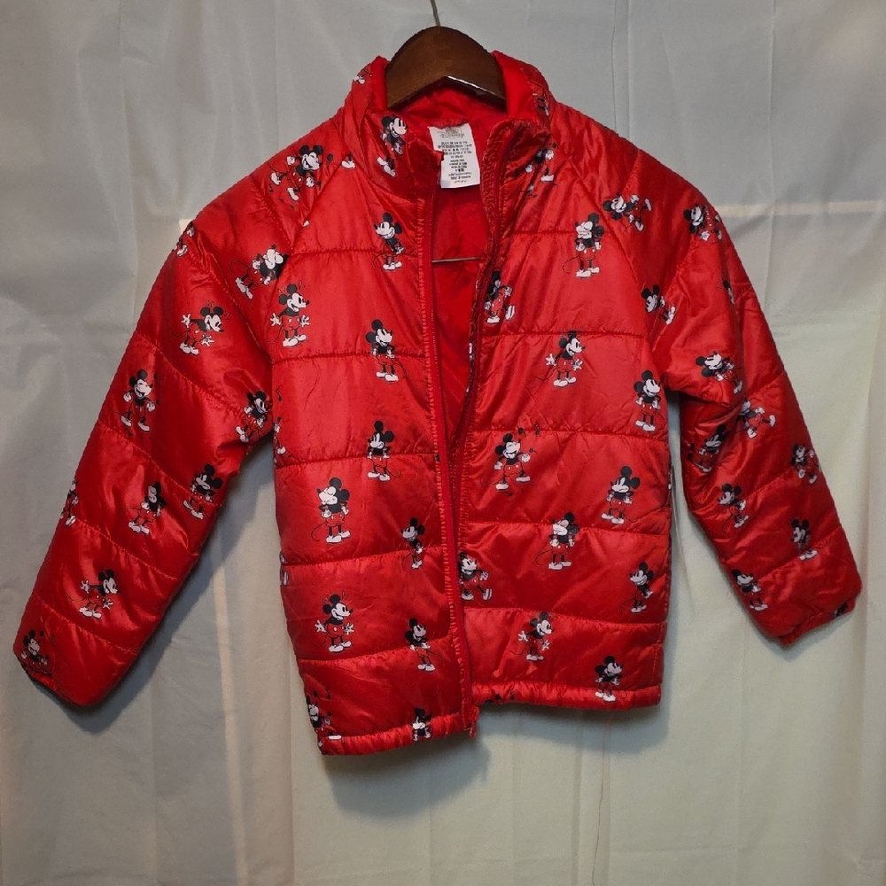 Disney Kids Mickey Mouse Red Puffer Jacket